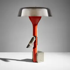 Adjustable table lamp by Angelo Lelii, circa 1962, Steel, painted aluminum, chromium-plated brass, offered Jul 2020