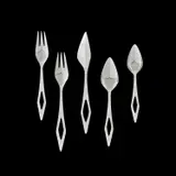"Domus" flatware service for 16 by Gio Ponti, circa 1956, Stainless steel, sold Jul 2020