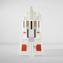 Bruno Gregory, Unique "Integrated System (Construction 2)" vanity, 1987, Painted fiberboard, painted wood