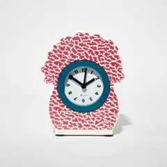 George Sowden, "Neos" table clock, circa 1986, Glazed ceramic, plastic