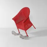 Ron Arad, Unique "Looming Lloyd" armchair, 1986, Painted wicker, painted wood, steel