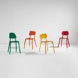 Maarten Baas, Set of four prototype “Clay” chairs, 2006, Painted synthetic clay, metal