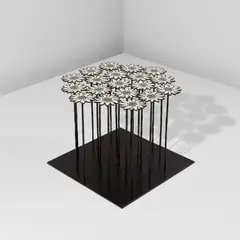 Hubert Le Gall, "Edelweiss" side table, designed 2007, executed 2013, Patinated bronze, resin