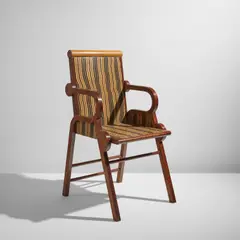 "Alhambra" armchair by George Sowden, 1985-1986, Walnut-veneered wood, stained ash, laminated wood, offered Jul 2020