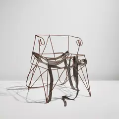 Tom Dixon, Unique "Concrete Reinforcement Rod Chair", circa 1985, Steel, rubber