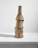 "Untitled" Stack by Peter Voulkos, 1979, Gas-fired, wheel-thrown and manipulated stoneware with porcelain "push-throughs" and ash glazes, sold Jul 2020
