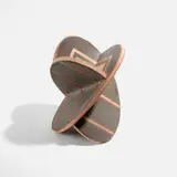 John Mason, "Charcoal Elliptical Orbit with Tracers", 2004, Glazed ceramic