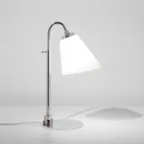 Rare adjustable table lamp by Vilhelm Lauritzen and Frits Schlegel, circa 1928, Nickel-plated metal, glass, Bakelite, offered Jul 2020