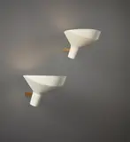 Pair of wall lights, model no. 225 by Gino Sarfatti, circa 1957, Painted aluminum, brass, sold Dec 2020