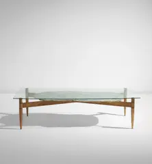 Coffee table by Gio Ponti, circa 1948, Brass, marble, glass, sold Dec 2020
