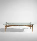 Coffee table by Gio Ponti, circa 1948, Brass, marble, glass, sold Dec 2020