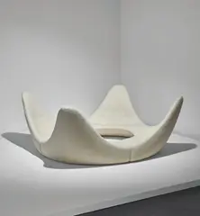 Flemming Agger, Rare modular "Crown" sofa, circa 1967, Fabric upholstery, painted steel