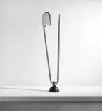 Yonel Lebovici, "Épingle de Nourrice" floor lamp, 1980, Painted cast iron, chromium-plated steel