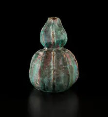 Gourd vase by Pierre-Adrien Dalpayrat, circa 1900, Stoneware with blue, green, and deep red glazes, sold Dec 2020