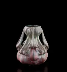 Ernest Bussière, "Chardon" vase, circa 1903, Glazed earthenware, purple and green microcrystalline glazes