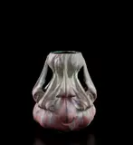 Ernest Bussière, "Chardon" vase, circa 1903, Glazed earthenware, purple and green microcrystalline glazes