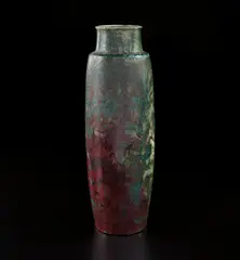 Pierre-Adrien Dalpayrat, Vase, circa 1900, Stoneware, flowing and layered green and blue glazes