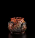 George Ohr, Pot with snakes, circa 1895, Glazed earthenware