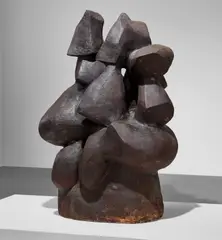 Peter Voulkos, Black Bulerias, 1958, Stoneware constructed from paddled, wheel-thrown and slab elements, brushed slip, clear glaze, epoxy