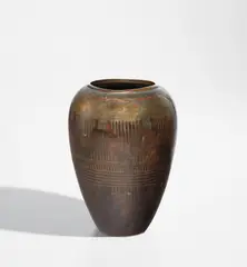 Jean Dunand, Vase, circa 1913, Patinated metal