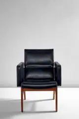 Armchair by Antti Nurmesniemi, Designed 1959, Teak, leather, sold Sep 2019