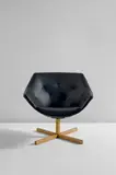 Carl-Gustaf Hiort af Ornäs, "Mandariini" (Mandarin) swivel chair, 1960s, Leather, birch, chromium-plated metal