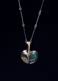 Björn Weckström, "Avaruusomena" (Space Apple) pendant necklace, Designed 1975, produced 1982, Mould-cast silver and acrylic