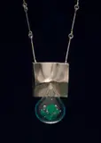 Björn Weckström, "Pisaranmuoto" (Big Drop) pendent necklace, Designed 1970, produced 1974, Mould-cast silver and acrylic