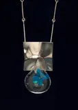 Björn Weckström, "Pisaranmuoto" (Big Drop) pendant necklace, Designed 1970, produced 1971, Mould-cast silver and acrylic