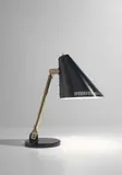 Adjustable desk lamp, model no. 9222 by Paavo Tynell, 1950s, Brass, painted metal, painted perforated metal, sold Sep 2019