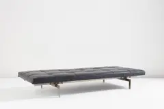 Poul Kjærholm, Daybed, model no. PK 80, Designed 1957, produced 1957-1981, Leather, stainless steel, painted plywood, rubber
