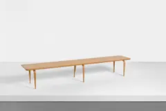 Coffee table by Bruno Mathsson, 1978, Birch laminated plywood, burr birch laminated plywood, sold Sep 2019