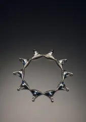 Björn Weckström, "Corona" necklace, 1976, Mould-cast silver and acrylic