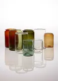Finnish, Group of eight jars, Coloured glass