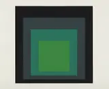 I-S j by Josef Albers, 1973, Screenprint in colors, on heavy etching paper, trimmed at all of the sheet edges, sold Apr 2019