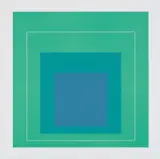 WLS III, from White Line Squares (Series I) by Josef Albers, 1966, Lithograph in colors, on Arches Cover paper, with full margins, sold Apr 2019