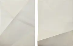 Dorothea Rockburne, Locus II and Locus VI, from Locus, 1975, Two aquatints, on Strathmore Rag Bristol paper, the full sheets folded (as issued), lacking the original portfolio
