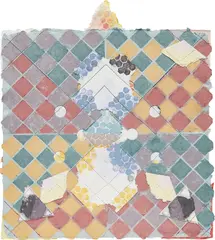 Synchromesh, from Soft and Fluffy Gears by Alan Shields, 1987, Punched, glued, sewn and assembled Handmade paper in colors, the full sheet, sold Apr 2019