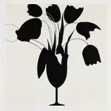 Donald Sultan, Black Tulips and Vase