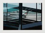 Flughafen (Airport), from Urban Landscapes No. 3 by Richard Estes, 1981, Screenprint in colors, on Fabriano Cottone paper, with full margins, sold Apr 2019