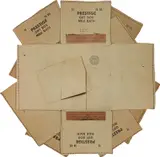 Cardbird VII, from Cardbird series by Robert Rauschenberg, 1971, Collage print with, tape, and photo offset lithograph in colors, on corrugated cardboard, the full sheet, secured to the, sold Apr 2019