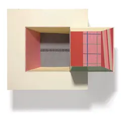 Publicon - Station II, from Publicons by Robert Rauschenberg, 1978, Editioned sculpture constructed of wood and 1/8 in. aluminum, coated with nitrocellulose lacquer, collaged silk, cotton , sold Apr 2019
