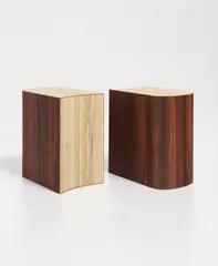 Bookends by Richard Artschwager, 1990, Formica on wood in two parts, sold Apr 2019