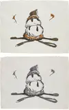 Claes Oldenburg, Profiterole; and Profiterole-Gray State, 1990, Two lithographs in colors, HMP Koller handmade paper, with full margins