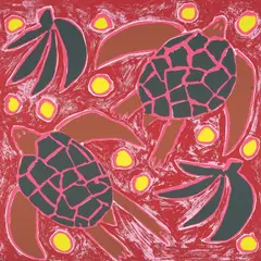 Katherine Bernhardt, Sea Turtles, 2015, Screenprint in colors, on wove paper, with full margins
