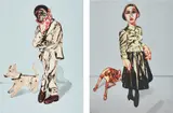 Zeng Fanzhi, Mask Series: two plates (Man and Dog; and Woman and Dog), 2006, Two lithographs in colors, on Rives BFK paper, the full sheets