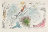 L’Âme du cirque (Spirit of the Circus) by Marc Chagall, 1980, Lithograph in colors, on Arches paper, will full margins, sold Oct 2019