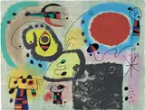 Centennaire pour l'Imprimerie Mourlot (Centenary of the Mourlot Printing House) by Joan Miró, 1953, Lithograph in colors, on Arches paper, the full sheet, sold Oct 2019