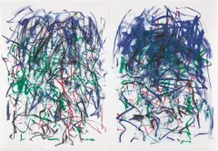 Joan Mitchell, Sunflowers II, 1992, Lithograph in colors, on two sheets of wove paper (as issued), the full sheets