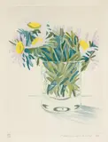 David Hockney, Marguerites, 1973, Etching with aquatint in colors, on wove paper, with full margins